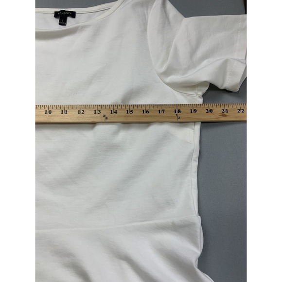 Talbots Womens Shirt Large White Base Layer Peplum Coastal Basic Capsule - Picture 6 of 7